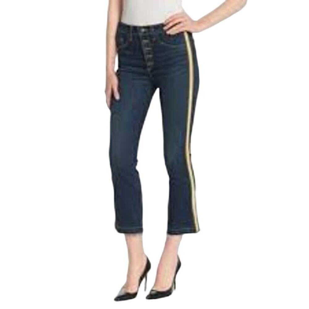 Veronica Beard Jeans Women's Dark Vintage Stripe Carolyn Baby Boot Jeans Size 28
